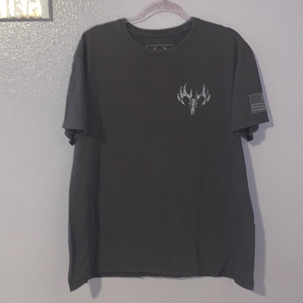 Buck Wear grey Buck eagle freedom USA short sleeve shirt